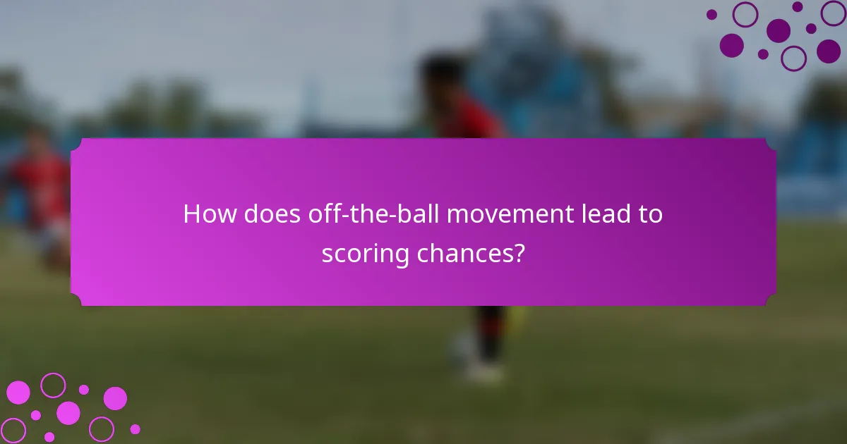 How does off-the-ball movement lead to scoring chances?