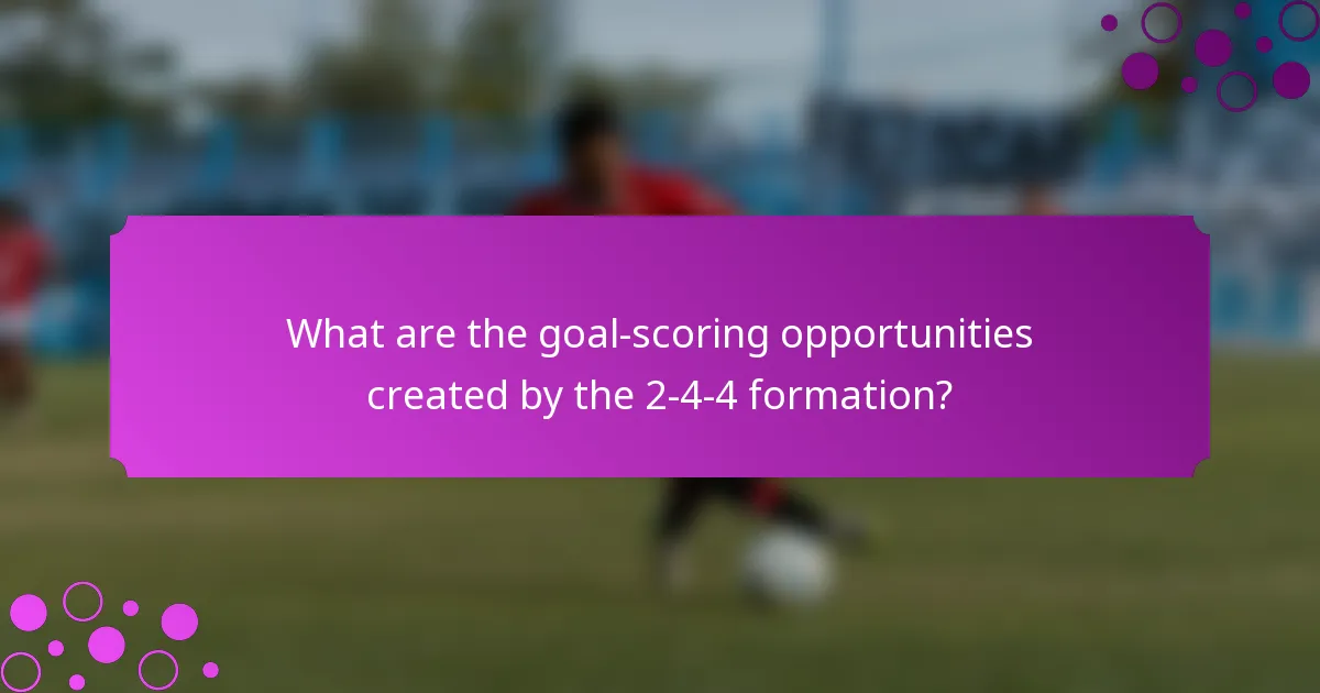 What are the goal-scoring opportunities created by the 2-4-4 formation?