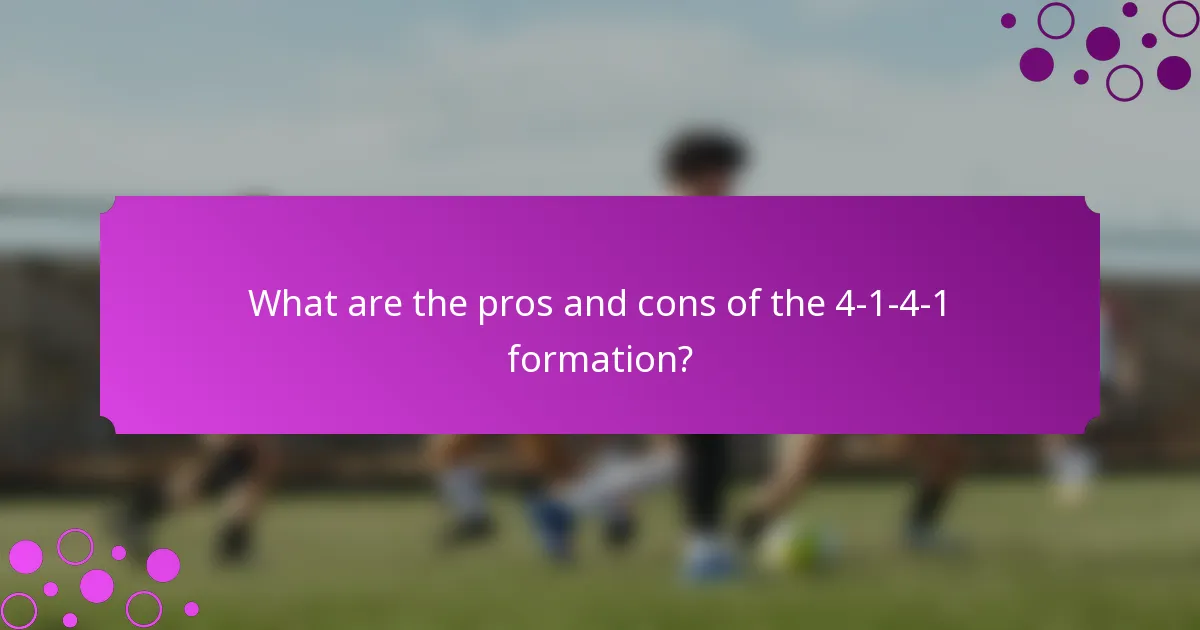 What are the pros and cons of the 4-1-4-1 formation?
