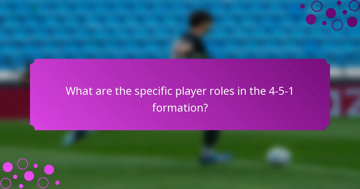 What are the specific player roles in the 4-5-1 formation?